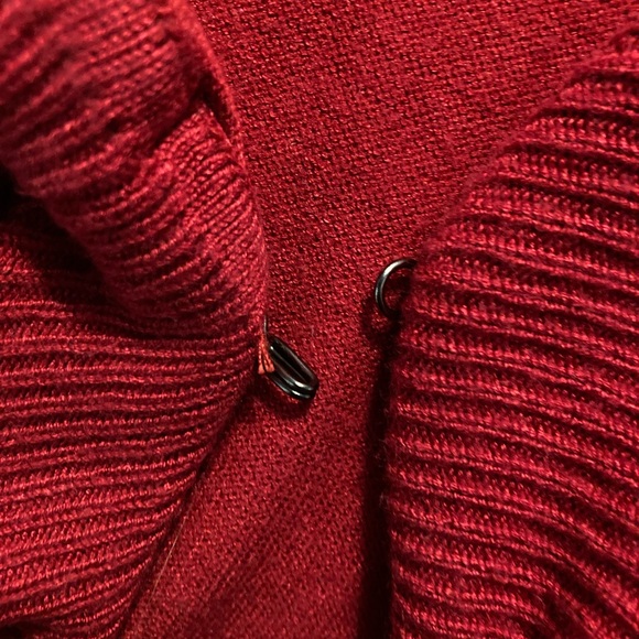 Style & Co Red Ruffled Cardigan Sweater, Size Small - Picture 4 of 7
